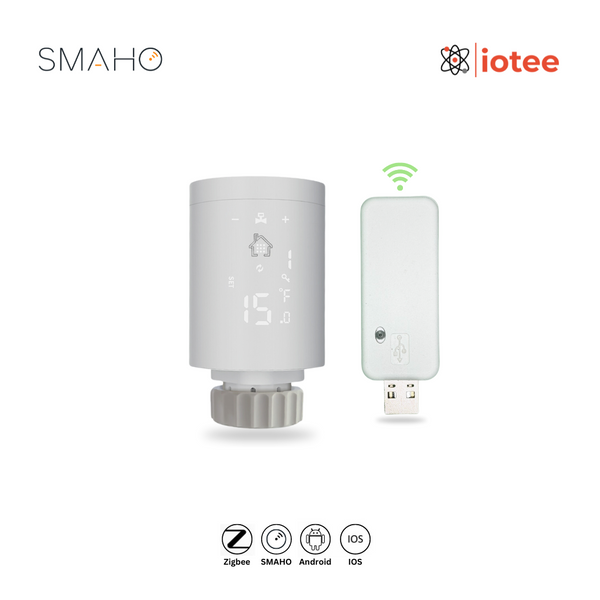 Smartes Heizkörperthermostat + SMAHO Zigbee-Anschluss